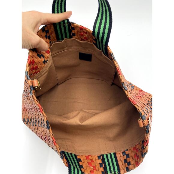 Clare V. Bateau Tote Bag Plaid Woven Checker - Picture 6 of 11